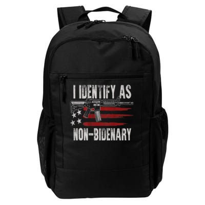 Gun American Flag I Identify As NonBidenary Daily Commute Backpack