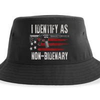 Gun American Flag I Identify As NonBidenary Sustainable Bucket Hat