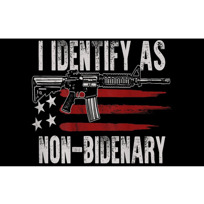 Gun American Flag I Identify As NonBidenary Bumper Sticker