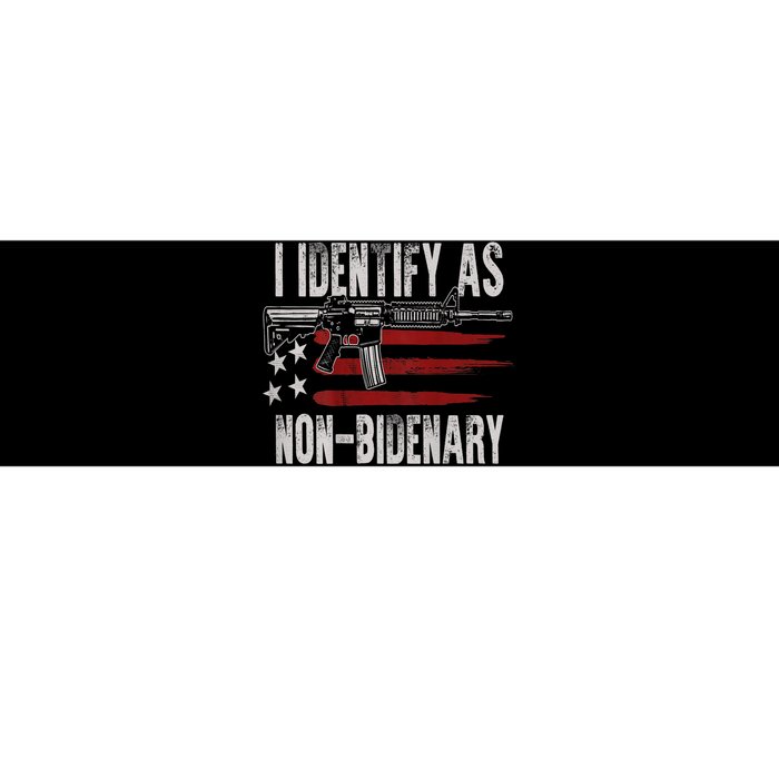 Gun American Flag I Identify As NonBidenary Bumper Sticker