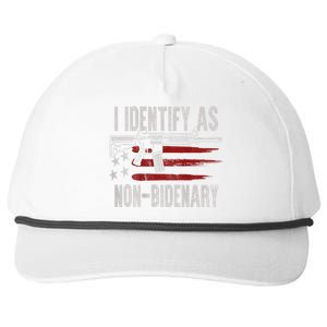 Gun American Flag I Identify As NonBidenary Snapback Five-Panel Rope Hat