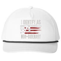 Gun American Flag I Identify As NonBidenary Snapback Five-Panel Rope Hat