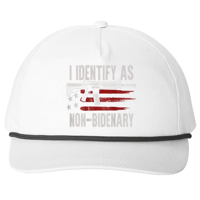 Gun American Flag I Identify As NonBidenary Snapback Five-Panel Rope Hat