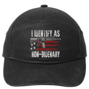 Gun American Flag I Identify As NonBidenary 7-Panel Snapback Hat