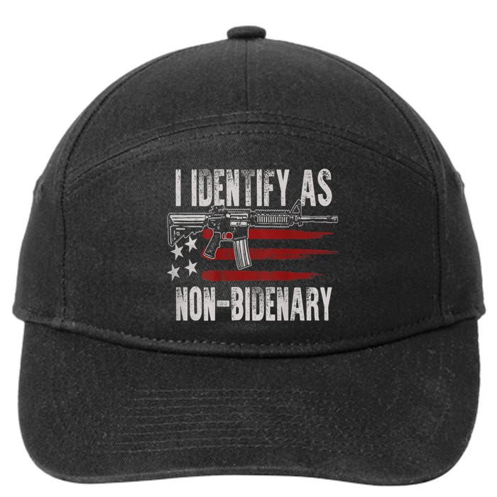 Gun American Flag I Identify As NonBidenary 7-Panel Snapback Hat