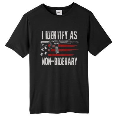 Gun American Flag I Identify As NonBidenary Tall Fusion ChromaSoft Performance T-Shirt