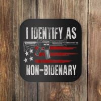 Gun American Flag I Identify As NonBidenary Coaster