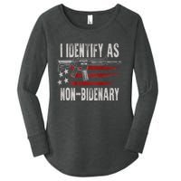 Gun American Flag I Identify As NonBidenary Women's Perfect Tri Tunic Long Sleeve Shirt