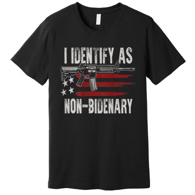 Gun American Flag I Identify As NonBidenary Premium T-Shirt