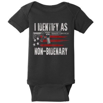 Gun American Flag I Identify As NonBidenary Baby Bodysuit