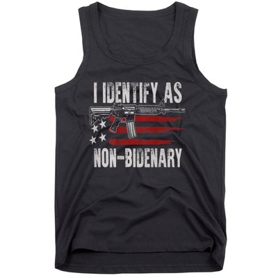 Gun American Flag I Identify As NonBidenary Tank Top