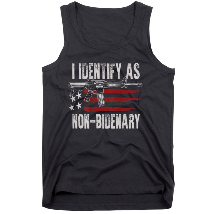 Gun American Flag I Identify As NonBidenary Tank Top