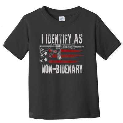 Gun American Flag I Identify As NonBidenary Toddler T-Shirt