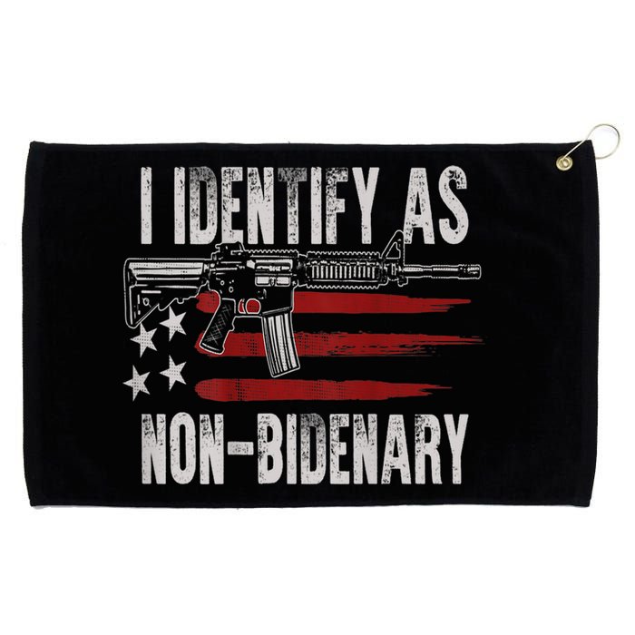 Gun American Flag I Identify As NonBidenary Grommeted Golf Towel