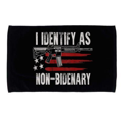 Gun American Flag I Identify As NonBidenary Microfiber Hand Towel