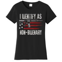 Gun American Flag I Identify As NonBidenary Women's T-Shirt