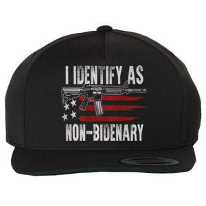 Gun American Flag I Identify As NonBidenary Wool Snapback Cap