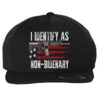 Gun American Flag I Identify As NonBidenary Wool Snapback Cap