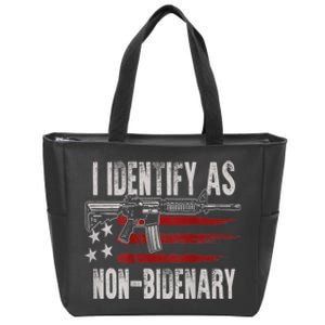 Gun American Flag I Identify As NonBidenary Zip Tote Bag