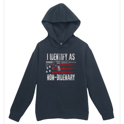 Gun American Flag I Identify As NonBidenary Urban Pullover Hoodie