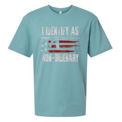 Gun American Flag I Identify As NonBidenary Sueded Cloud Jersey T-Shirt