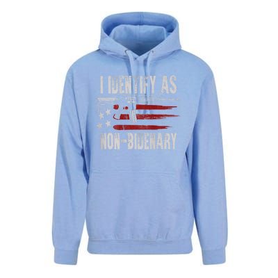 Gun American Flag I Identify As NonBidenary Unisex Surf Hoodie