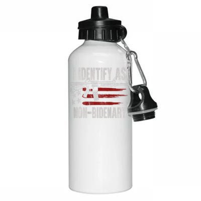 Gun American Flag I Identify As NonBidenary Aluminum Water Bottle