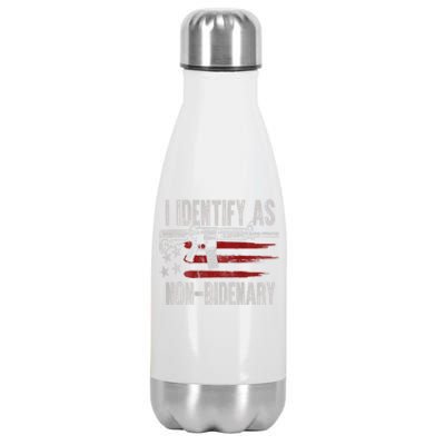 Gun American Flag I Identify As NonBidenary Stainless Steel Insulated Water Bottle