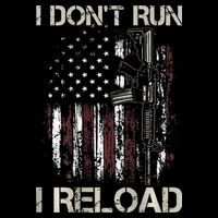 Gun American Flag I Don't Run I Reload I Dont Run Baby Bodysuit
