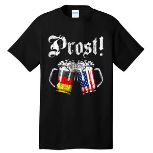 German American Flag Prost Beer Oktoberfest Tall T-Shirt