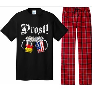 German American Flag Prost Beer Oktoberfest Pajama Set