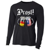 German American Flag Prost Beer Oktoberfest Cooling Performance Long Sleeve Crew