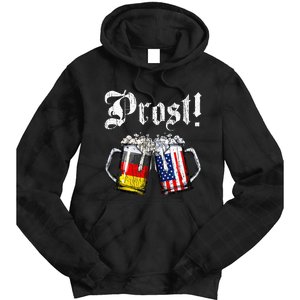 German American Flag Prost Beer Oktoberfest Tie Dye Hoodie