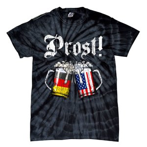 German American Flag Prost Beer Oktoberfest Tie-Dye T-Shirt