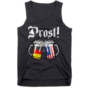 German American Flag Prost Beer Oktoberfest Tank Top