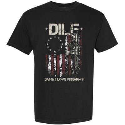 Gun American Flag DILF Damn I Love Firearms Garment-Dyed Heavyweight T-Shirt