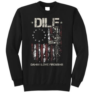 Gun American Flag DILF Damn I Love Firearms Sweatshirt