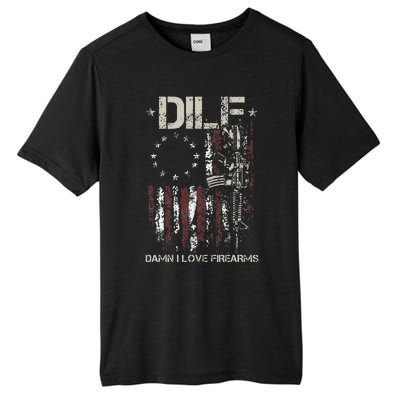 Gun American Flag DILF Damn I Love Firearms Tall Fusion ChromaSoft Performance T-Shirt