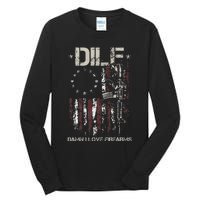 Gun American Flag DILF Damn I Love Firearms Tall Long Sleeve T-Shirt