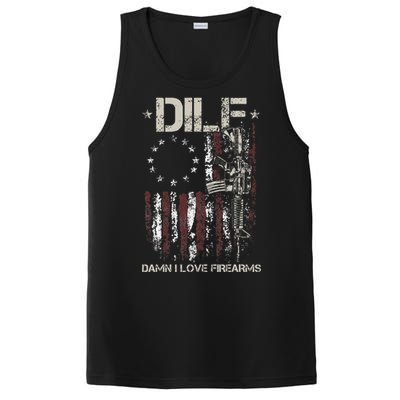 Gun American Flag DILF Damn I Love Firearms PosiCharge Competitor Tank