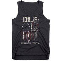 Gun American Flag DILF Damn I Love Firearms Tank Top