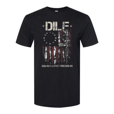 Gun American Flag DILF Damn I Love Firearms Softstyle CVC T-Shirt