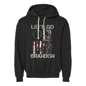 Gun American Flag Patriots Lets Go Brandon Garment-Dyed Fleece Hoodie