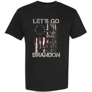 Gun American Flag Patriots Lets Go Brandon Garment-Dyed Heavyweight T-Shirt