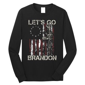 Gun American Flag Patriots Lets Go Brandon Long Sleeve Shirt