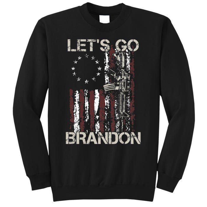 Gun American Flag Patriots Lets Go Brandon Sweatshirt