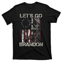 Gun American Flag Patriots Lets Go Brandon T-Shirt