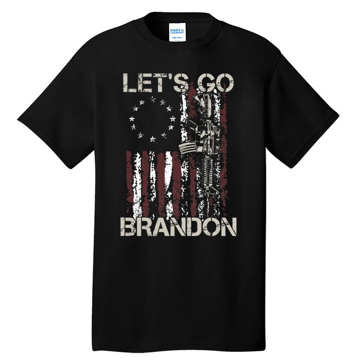 Gun American Flag Patriots Lets Go Brandon Tall T-Shirt