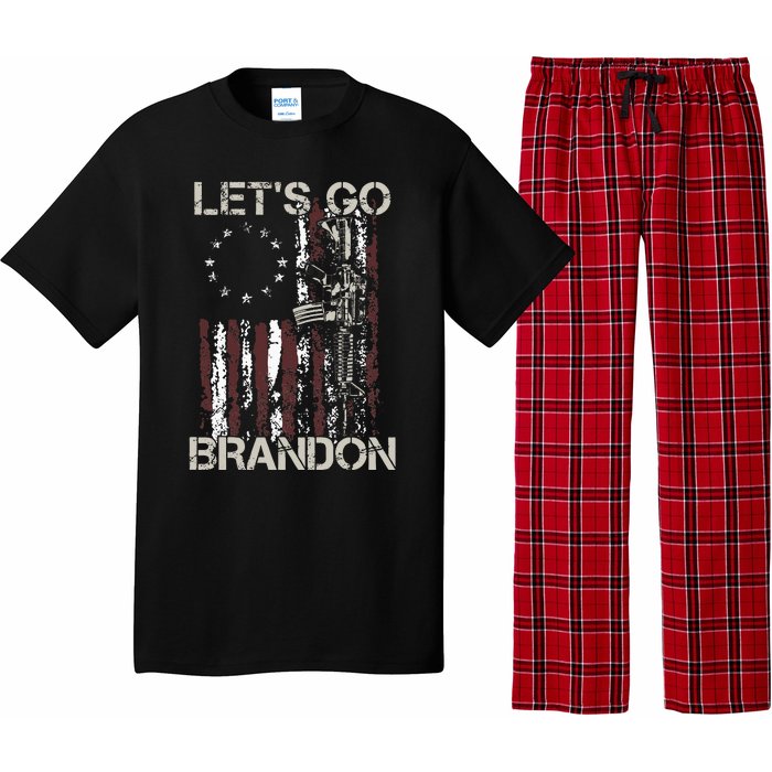 Gun American Flag Patriots Lets Go Brandon Pajama Set