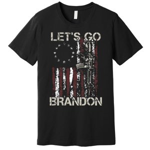 Gun American Flag Patriots Lets Go Brandon Premium T-Shirt